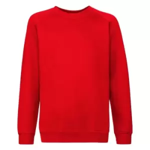 Image of Fruit Of The Loom Childrens/Kids Unisex Raglan Sleeve Sweatshirt (3-4) (Red)