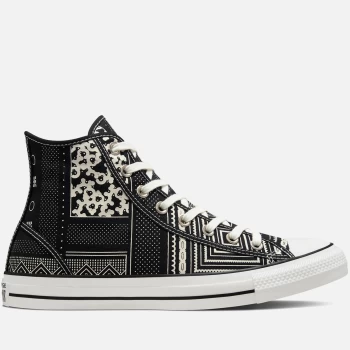 Image of Converse Chuck Taylor All Star Geometric Patchwork Hi-Top Trainers - Black/Vintage White/Black - UK 8