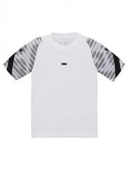 Image of Boys, Nike Junior Strike Dry T-Shirt - White/Black, Size M