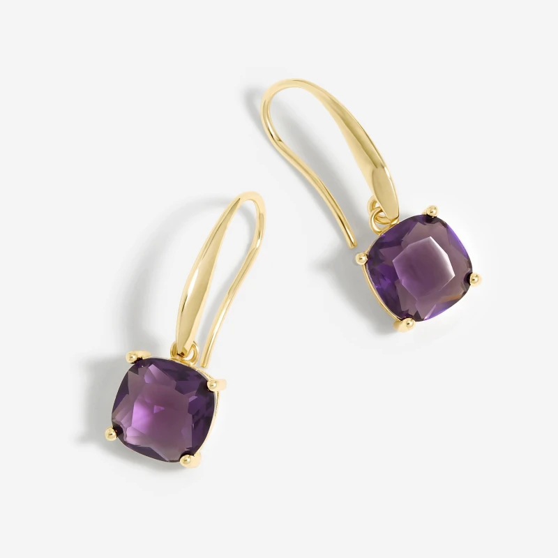 Image of Jon Richard Gold Plated And Amethyst Fishhook Earrings Jewellery Sets One Size Gold 72241210000