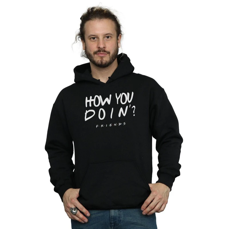 Image of Friends Friends Men How You Doin? Hoodie in Black Size: Small Black S Male 5057972967683