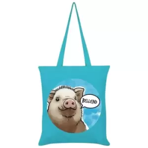 Image of Bellend Pig Tote Bag (One Size) (Azure Blue/Brown/White) - Cute But Abusive