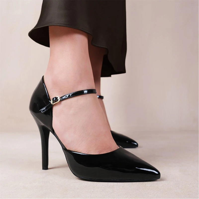 Image of Where's That From 'Reflex' Mid High Heels With Pointed Toe Black