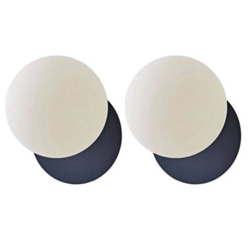 Image of ValueLights ValueLights Darla Pair of Frosted Globe IP44 Rated Bathroom Wall Lights in Dark Navy Dark Navy One Size Unisex 5059406068461