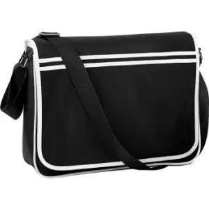 Image of Retro Adjustable Messenger Bag (12 Litres) (Pack Of 2) (One Size) (Black/White) - Bagbase