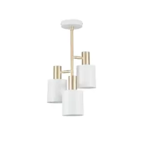 Image of White & Brass 3 Light Electrified Pendant