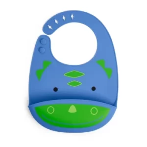 Image of Skip-Hop Zoo Fold & Go Silicone Bib &ndash; Dino