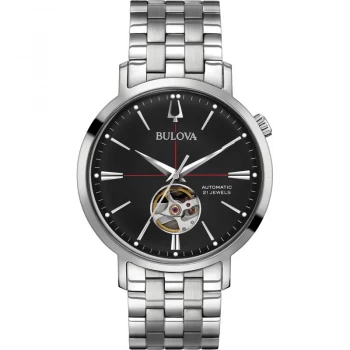 Image of Mens Bulova Mechanical Stainless Steel Watch