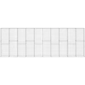 Image of Gabion Wall with Covers Galvanised Steel 600x30x200cm Vidaxl Silver