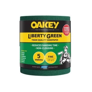 Image of Oakey Liberty Green Sanding Roll 115mm x 5m Medium 80G