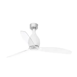Image of Mini-Eterfan Matt White, Transparent Ceiling Fan With DC Motor Smart - Remote Included