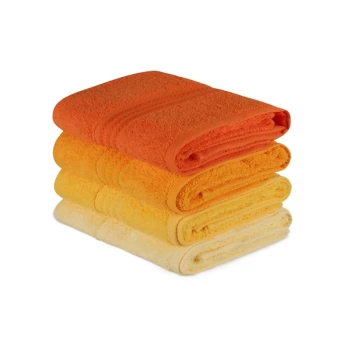 Image of 317HBY1258 Rainbow - Yellow Light Yellow Yellow Pale Orange Orange Hand Towel Set (4 Pieces)