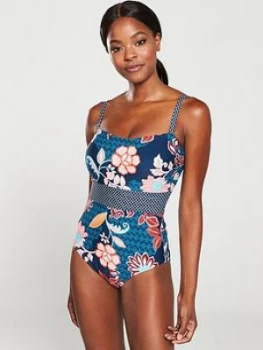 Image of Pour Moi Reef Control Printed Swimsuit - Multi, Size 16, Women