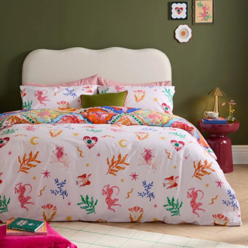 Image of Furn Seraphine Reversible Duvet Cover Set Size: Double Multicolor Unisex Double