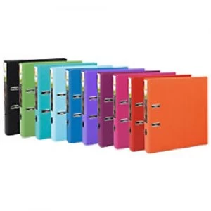 Image of Exacompta Prem Touch Lever Arch File 53244E 55mm Polypropylene 2 ring A4 Maxi Assorted Pack of 10