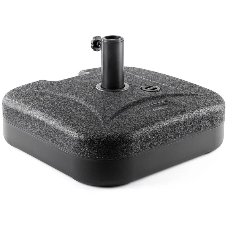 Image of Christow Plastic Parasol Base 30kg Square Garden Umbrella Holder Stand Water Sand Filled Black