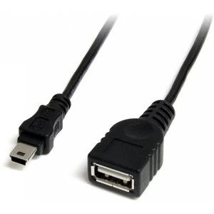 Image of StarTech 1ft 2.0 USB A To Mini B Female to Male Cable