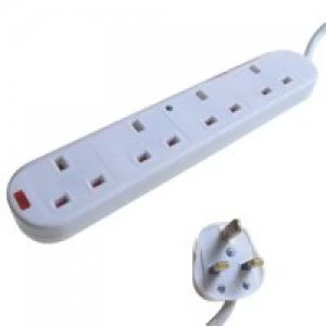 Image of 2M 4 Gang Surge Protector White