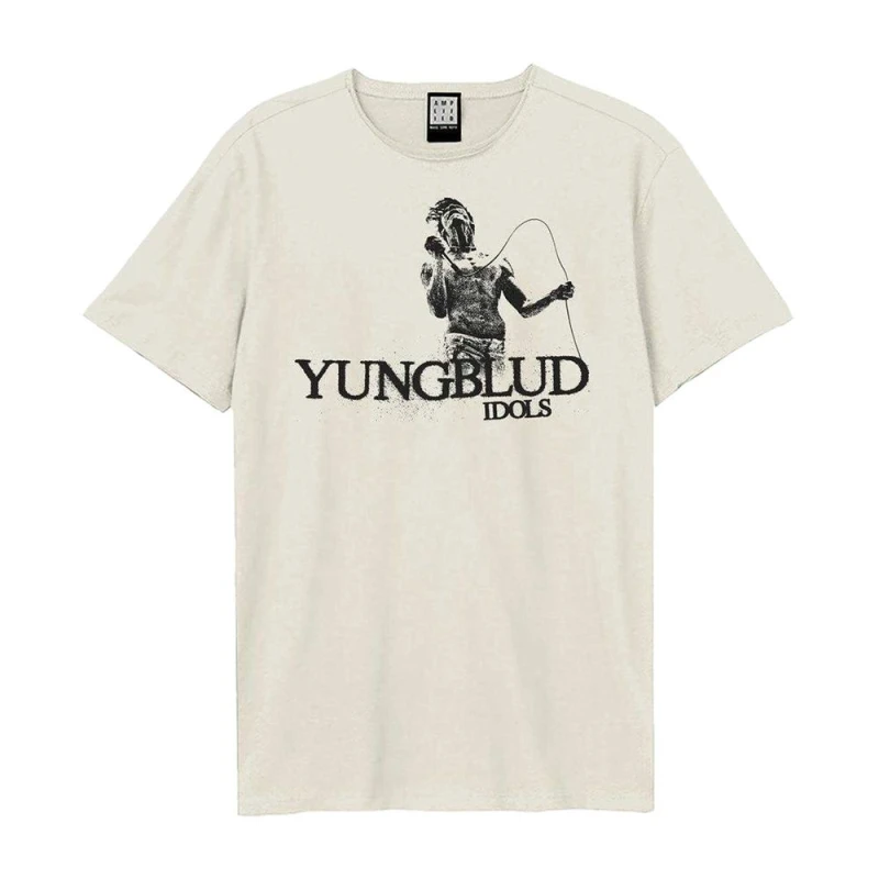 Image of Amplified Mens Album Cover Yungblud T-Shirt in Off-White Size: XS Off-White Male XS