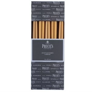 Image of Prices 10 Venetian Dinner Candles - Gold