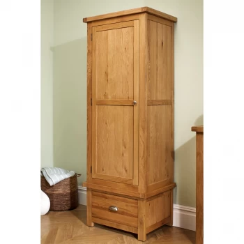 Image of Woburn 1 Door 1 Drawer Oak Wardrobe