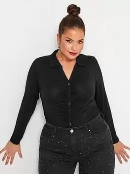 Image of Yours Black Ruched Body, Black, Size 30-32, Women