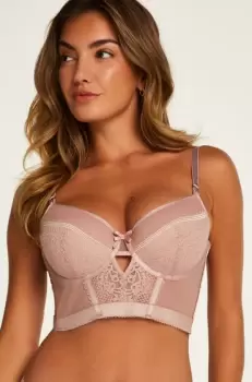 Image of Hunkemoller Malika padded longline underwired bra Pink