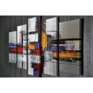 Image of BC95 Multicolor Decorative Canvas Painting (5 Pieces)