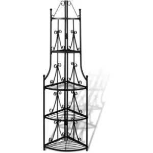 Image of Vidaxl - Corner Plant Rack Black Black