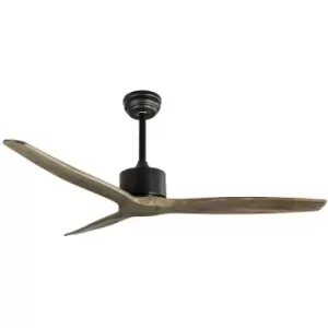 Image of Greensboro Ceiling Fan Steel Matt White, Glass 3ABS Wooden Blades - Merano