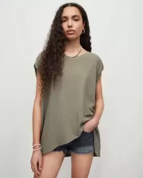 Image of AllSaints Sanza Linen Blend Sleeveless Tank Top