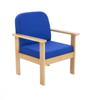 Image of TC Office Juplo Wooden Reception Arm Chair, Royal Blue