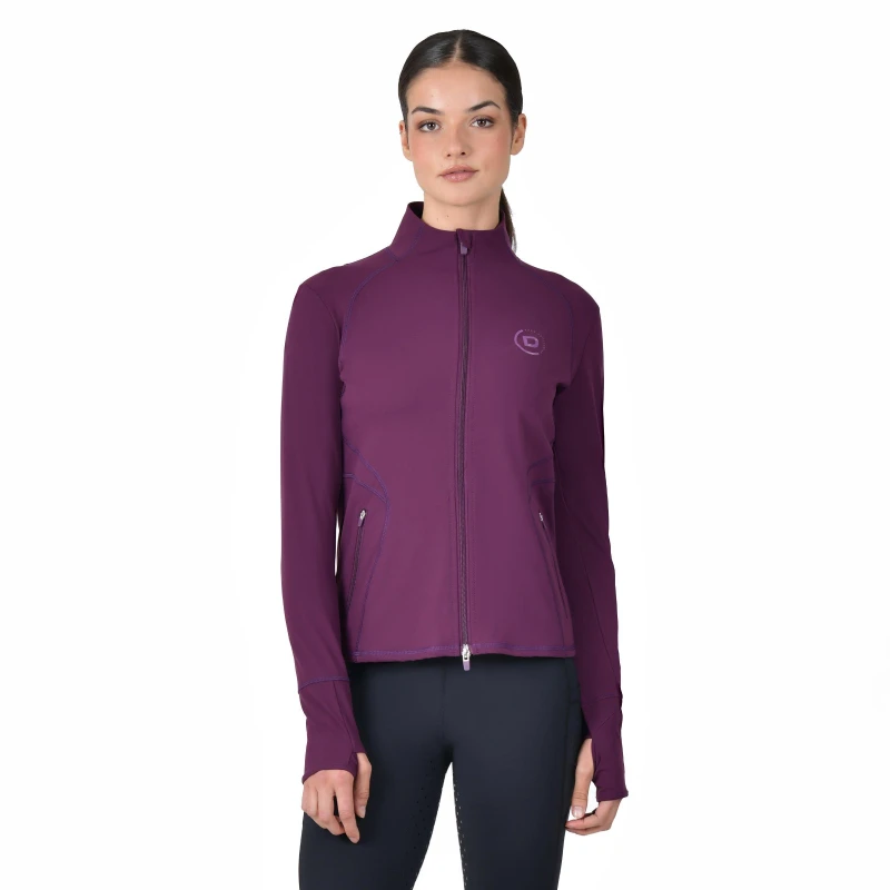 Image of Dublin Womens Versatile Multi-Way Stretch Long Sleeve Full Zip Equestrian Jacket Purple Violet female 8 (XS)