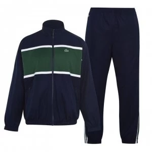 Image of Lacoste Stripe Tracksuit - Navy/Green A41