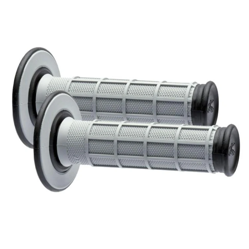 Image of Renthal G152 MX Dual Compound Full Waffle Grips - Grey/Black