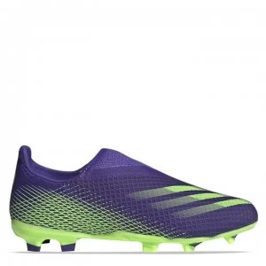 Image of adidas X Ghosted .3 Laceless Junior FG Football Boots - Ink/SignGreen