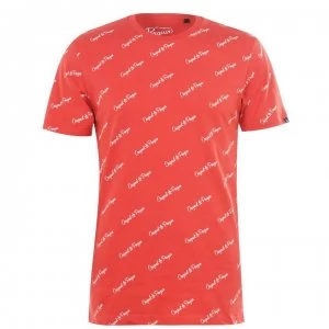 Image of Original Penguin Script T Shirt - 620 H R Red