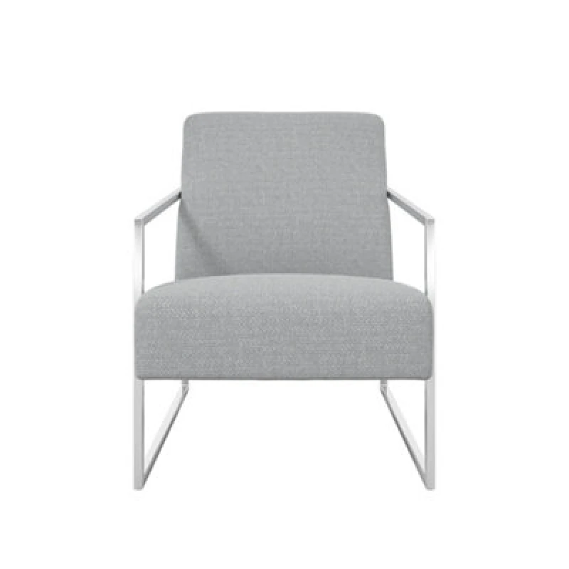 Image of LPD Ritz Armchair Dove Grey Coloured Tweed Fabric With Sleek Silver Metal Frame