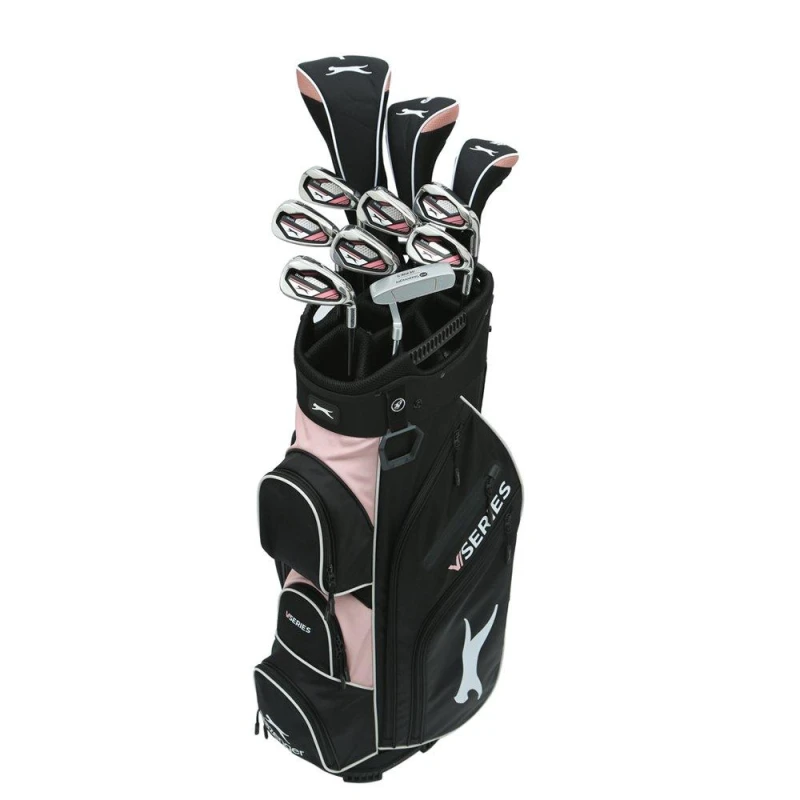 Image of Slazenger VS Graphite Shaft Golf Club Set with Cart Bag Womens R/H female One Size