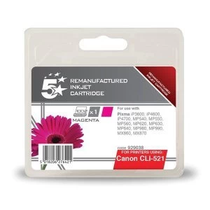 Image of 5 Star Office Canon CLI521 Magenta Ink Cartridge