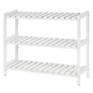 Image of HOMCOM Shoe Shelf 837-053WT MDF, Pine Wood White 700 mm x 260 mm x 575 mm
