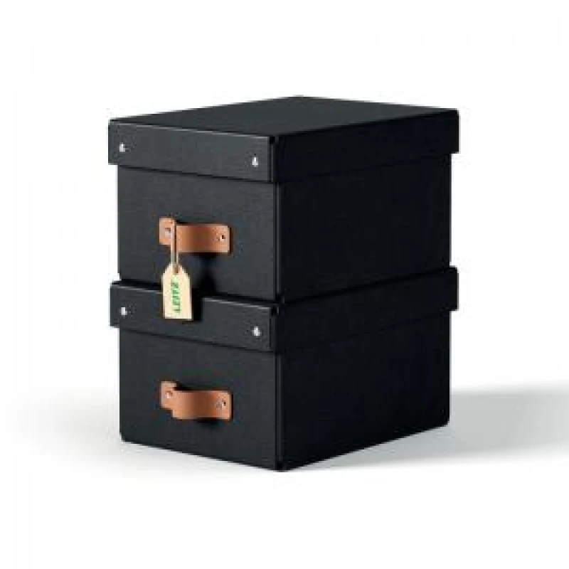 Image of Leitz Puro Storage Box with Lid Small 7L Black 100 Recycled Card Pack EXR70909AC