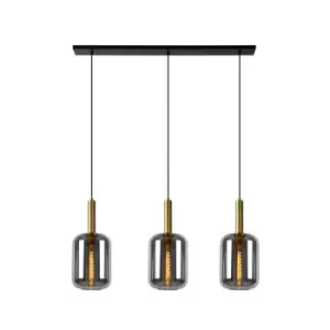 Image of Joanet Modern Bar Pendant Light - 3xE27 - Smoke Grey