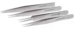 Image of Lindstrom 9856 Tweezer Set, Titanium, 4Pc