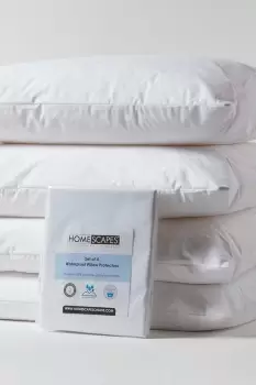 Image of Waterproof Pillow Protectors Standard Size, Pack of 4
