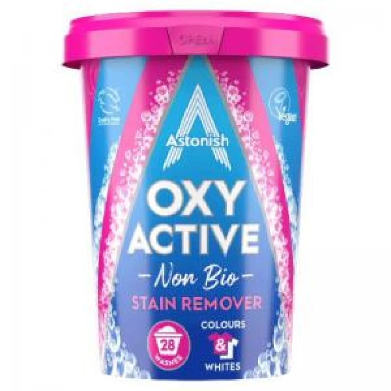 Image of Astonish Oxy Active Non-Bio Stain Remover 625g, 28 Washes NWT7355 NWT7355