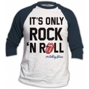 Image of Rolling Stones Only Rock n Roll Mens White Raglan: Large
