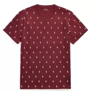 Image of Polo Ralph Lauren AOP Crew Neck T Shirt - Red