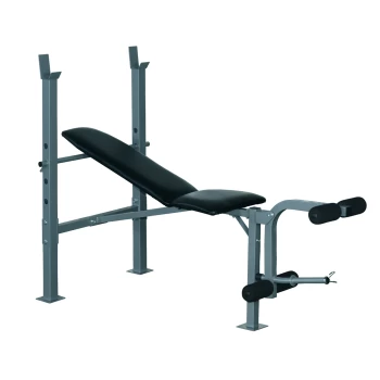 Image of HOMCOM Heavy Duty Adjustable Multi Gym Chest Leg Arm Weight Bench w/4 Incline Postions - Black/Silver