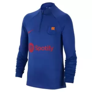 Image of Nike FC Barcelona Strike Dri-FIT Football Drill Top 2022/2023 Junior Boys - Blue